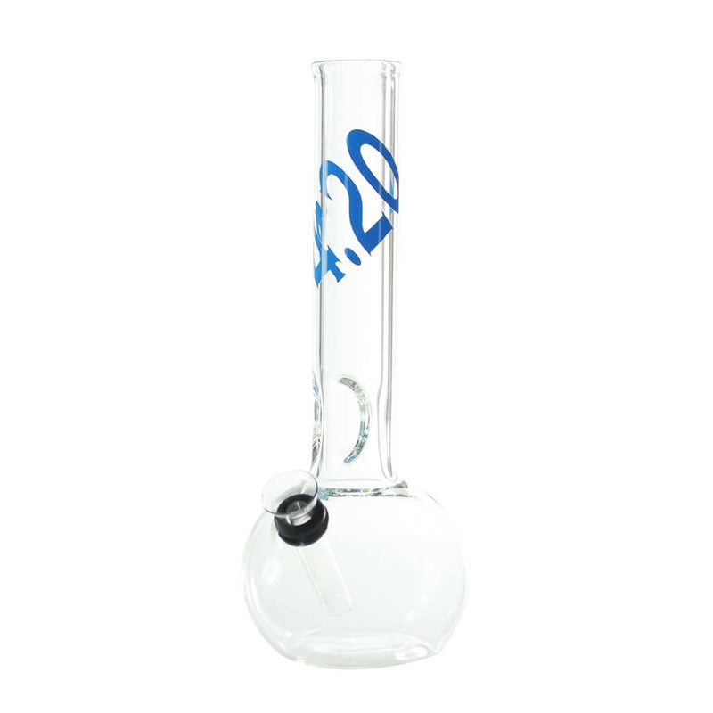 Biohazard Inc Glass Bong 8" Clear Water Pipe w/ Sticker and Slide