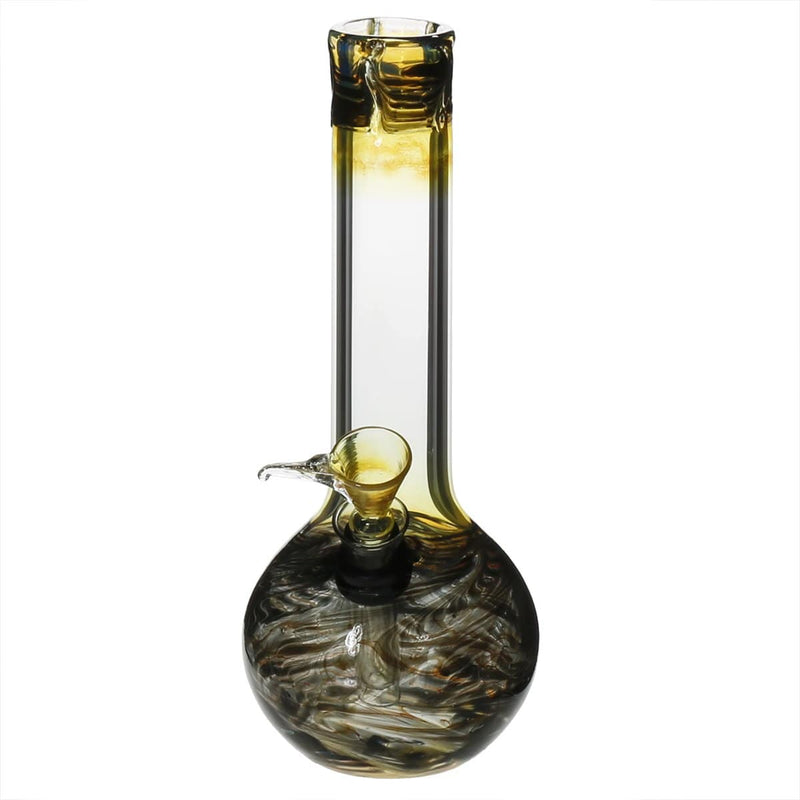 Biohazard Inc Glass Bong 8" Flame Top Water Pipe w/ Slide - Black