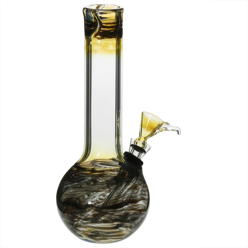 Biohazard Inc Glass Bong 8" Flame Top Water Pipe w/ Slide - Black