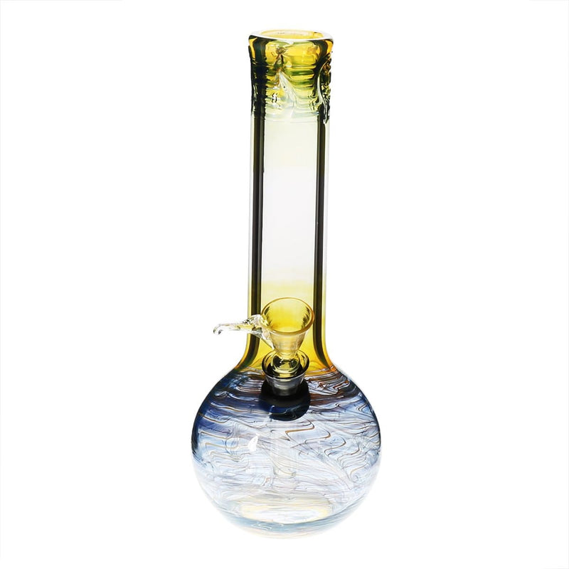 Biohazard Inc Glass Bong 8" Flame Top Water Pipe w/ Slide - Blue