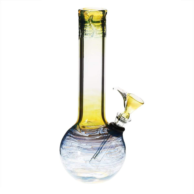 Biohazard Inc Glass Bong 8" Flame Top Water Pipe w/ Slide - Blue