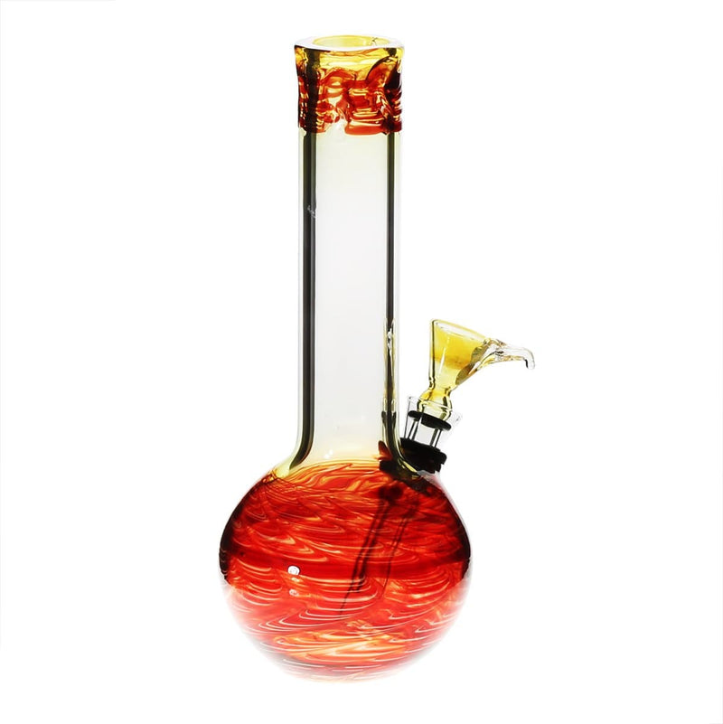 Biohazard Inc Glass Bong 8" Flame Top Water Pipe w/ Slide - Red