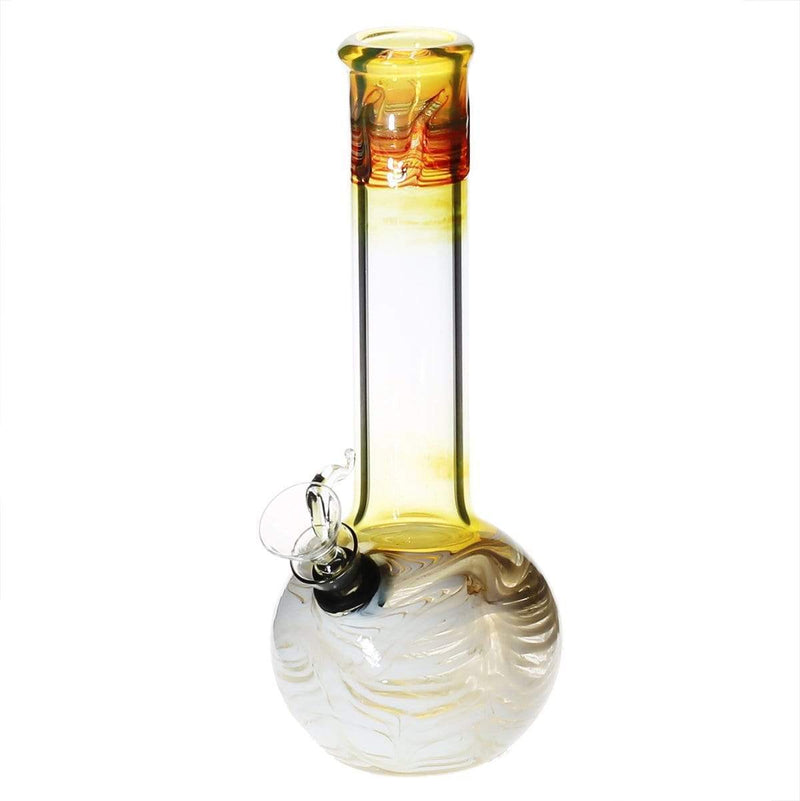 Biohazard Inc Glass Bong 8" Flame Top Water Pipe w/ Slide - Yellow