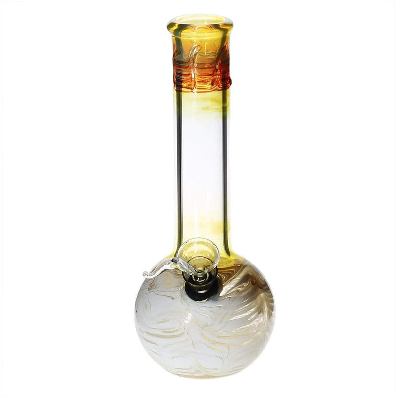 Biohazard Inc Glass Bong 8" Flame Top Water Pipe w/ Slide - Yellow