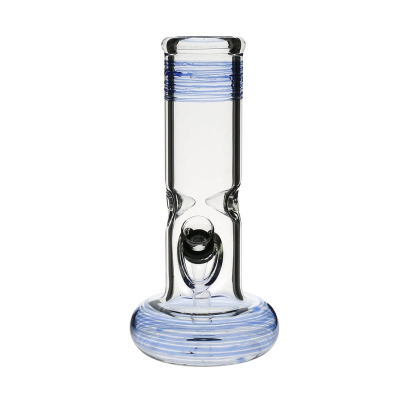 Biohazard Inc Glass Bong 8" Hollowfoot Water Pipe w/ Slide - Blue