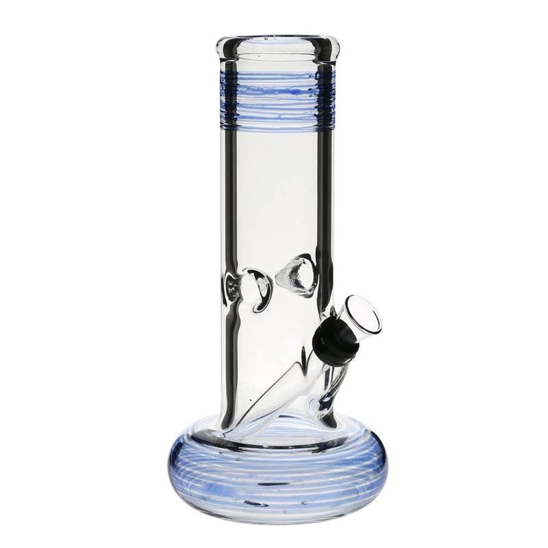 Biohazard Inc Glass Bong 8" Hollowfoot Water Pipe w/ Slide - Blue