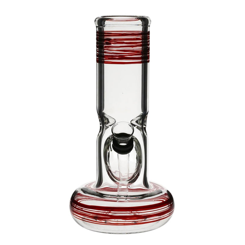 Biohazard Inc Glass Bong 8" Hollowfoot Water Pipe w/ Slide - Red