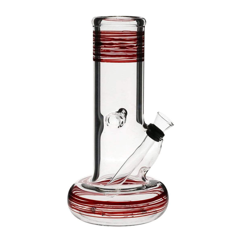 Biohazard Inc Glass Bong 8" Hollowfoot Water Pipe w/ Slide - Red