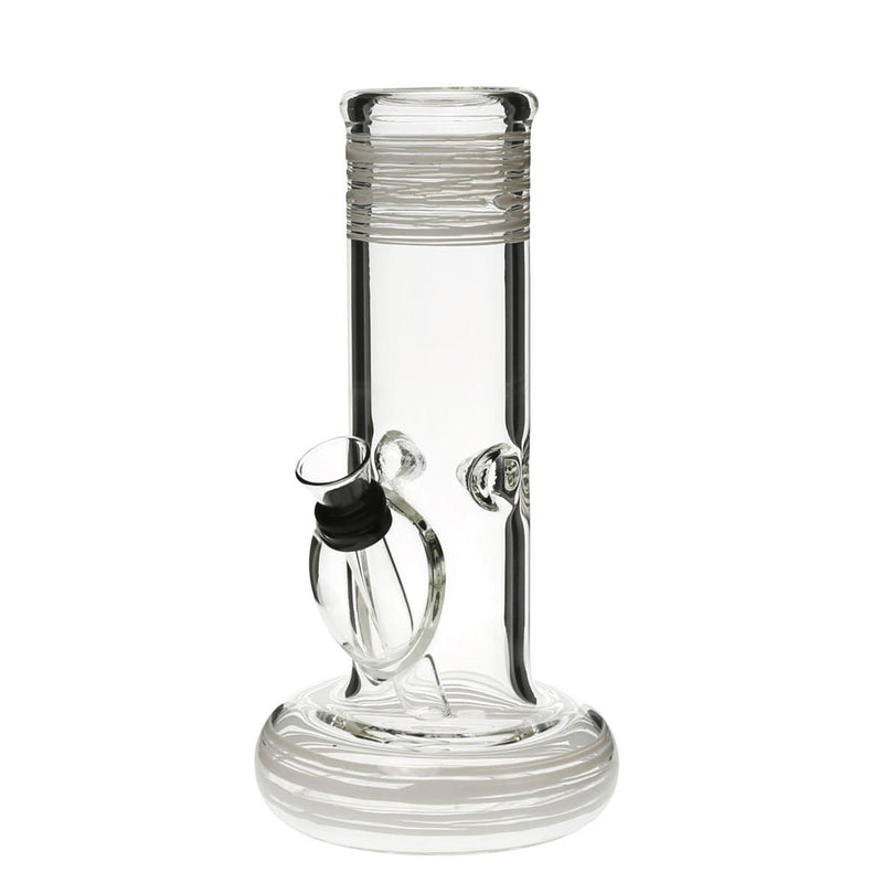 Biohazard Inc Glass Bong 8" Hollowfoot Water Pipe w/ Slide - White