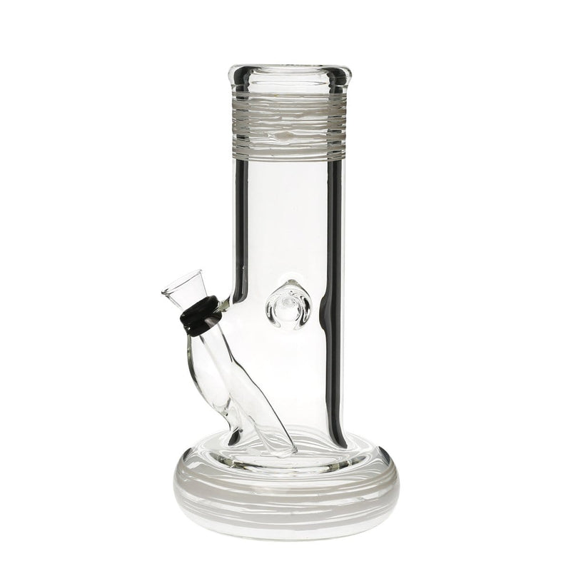 Biohazard Inc Glass Bong 8" Hollowfoot Water Pipe w/ Slide - White