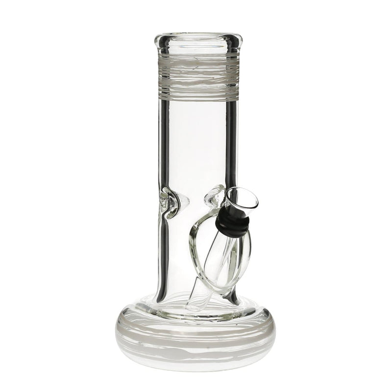 Biohazard Inc Glass Bong 8" Hollowfoot Water Pipe w/ Slide - White