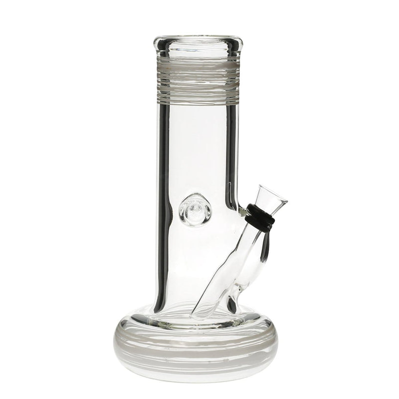 Biohazard Inc Glass Bong 8" Hollowfoot Water Pipe w/ Slide - White