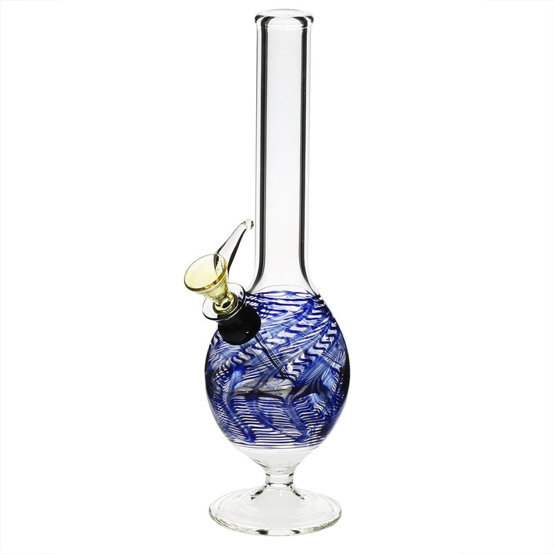 Biohazard Inc Glass Bong 8" Martini Water Pipe w/ Slide - Blue Rake