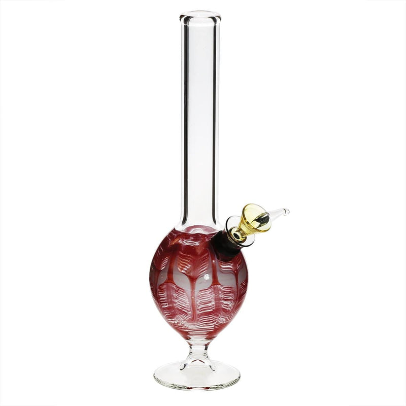 Biohazard Inc Glass Bong 8" Martini Water Pipe w/ Slide - Red Rake