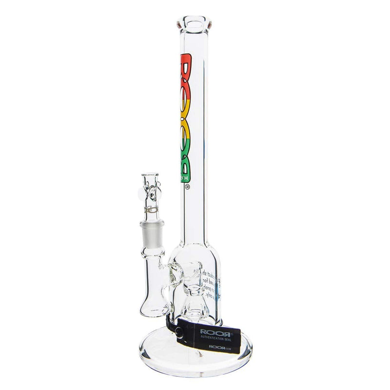 Biohazard Inc Glass Bong ROOR Tech Fixed Slugger - Rasta Logo