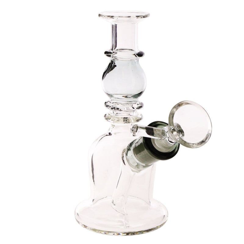 Biohazard Inc Glass Bong Waterpipe  5" Double Maria Straight Martini with Bowl- Black