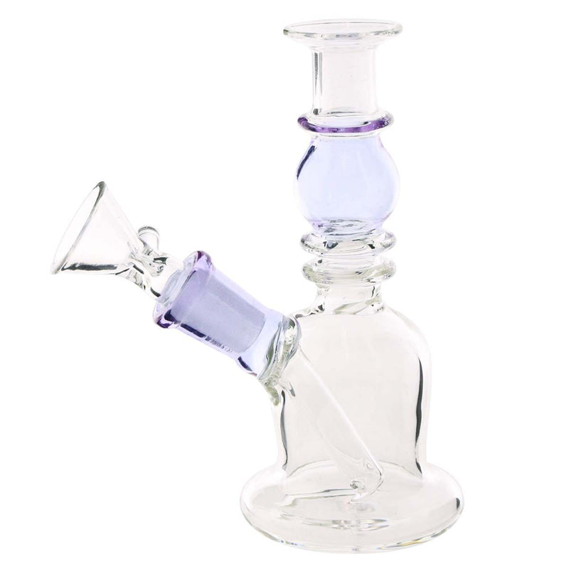 Biohazard Inc Glass Bong Waterpipe  5" Double Maria Straight Martini with Bowl- Purple