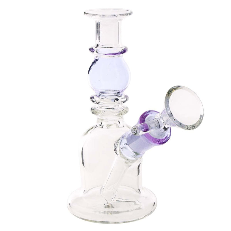 Biohazard Inc Glass Bong Waterpipe  5" Double Maria Straight Martini with Bowl- Purple