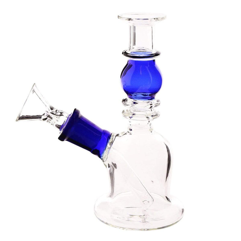 Biohazard Inc Glass Bong Waterpipe  5" Double Maria Straight Martini with Bowl- Royal Blue