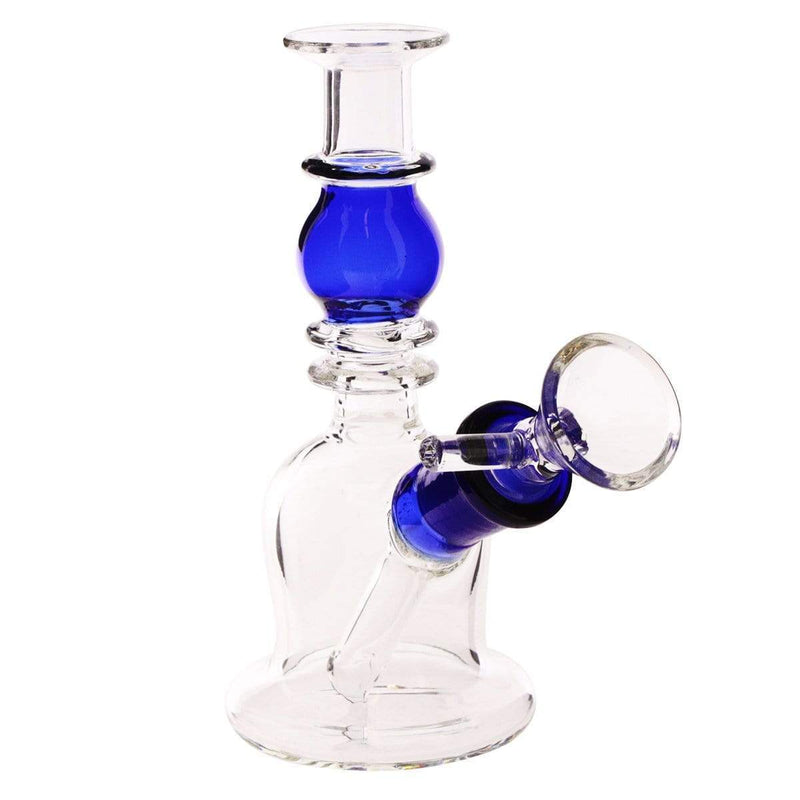 Biohazard Inc Glass Bong Waterpipe  5" Double Maria Straight Martini with Bowl- Royal Blue