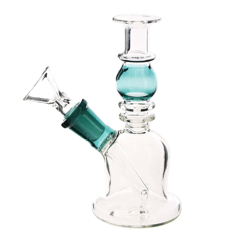 Biohazard Inc Glass Bong Waterpipe  5" Double Maria Straight Martini with Bowl- Teal