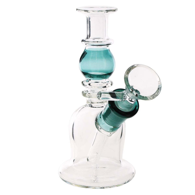 Biohazard Inc Glass Bong Waterpipe  5" Double Maria Straight Martini with Bowl- Teal