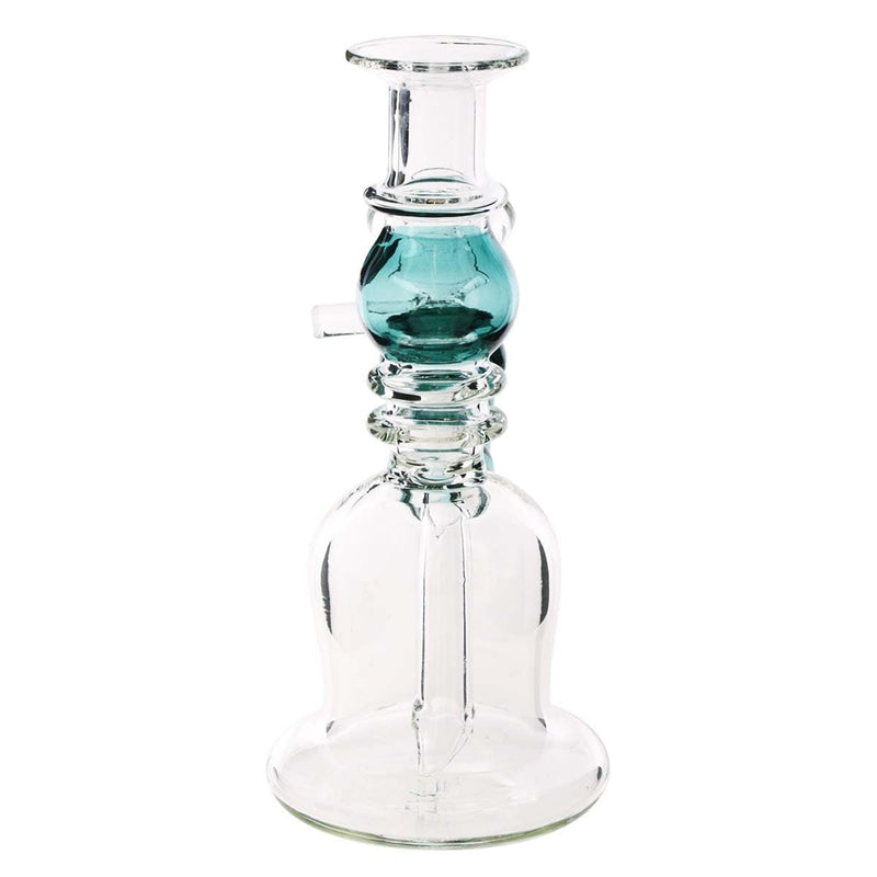 Biohazard Inc Glass Bong Waterpipe  5" Double Maria Straight Martini with Bowl- Teal