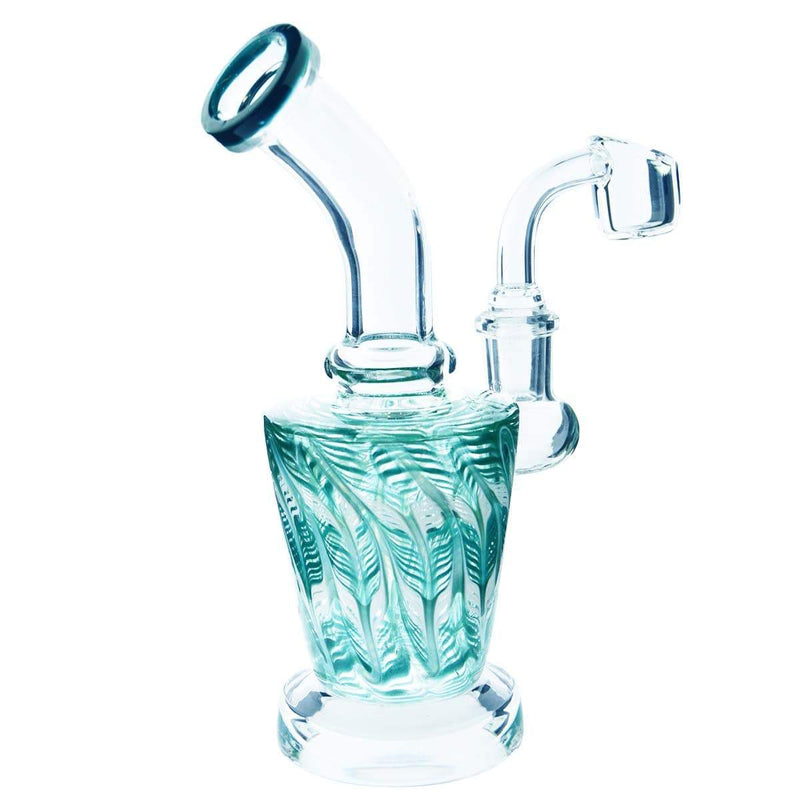 Biohazard Inc Glass Bong Waterpipe 6" Aqua Rake Art w/ Banger Hanger + Bowl