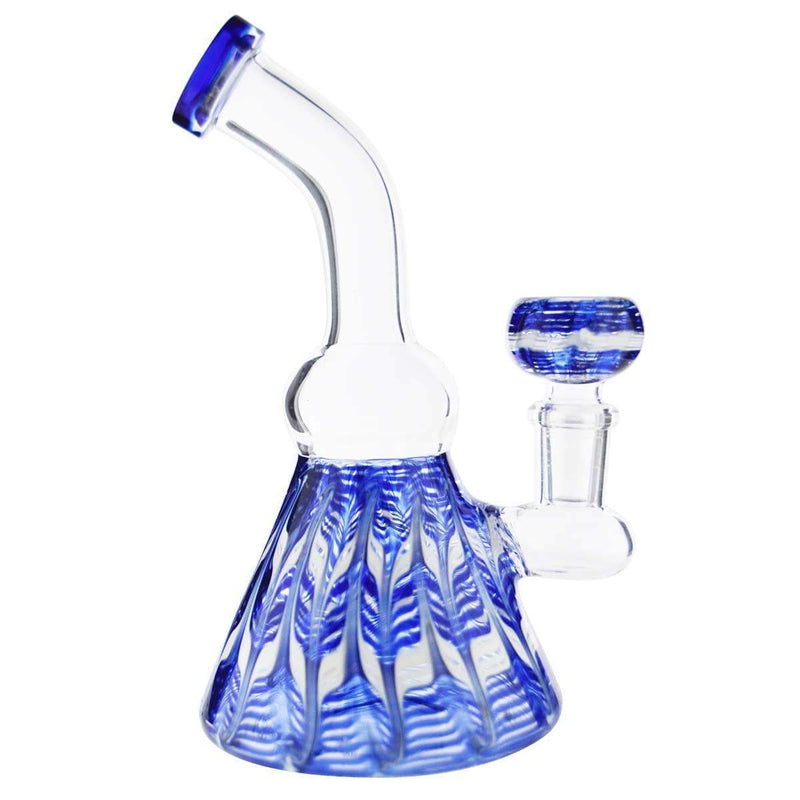 Biohazard Inc Glass Bong Waterpipe 6" HB + Bowl Beaker Rake Art - Blue