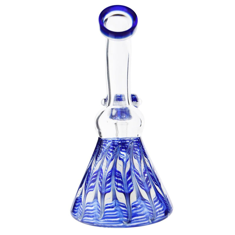 Biohazard Inc Glass Bong Waterpipe 6" HB + Bowl Beaker Rake Art - Blue