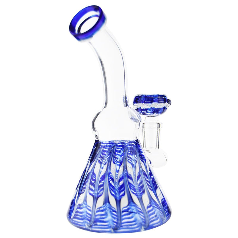 Biohazard Inc Glass Bong Waterpipe 6" HB + Bowl Beaker Rake Art - Blue