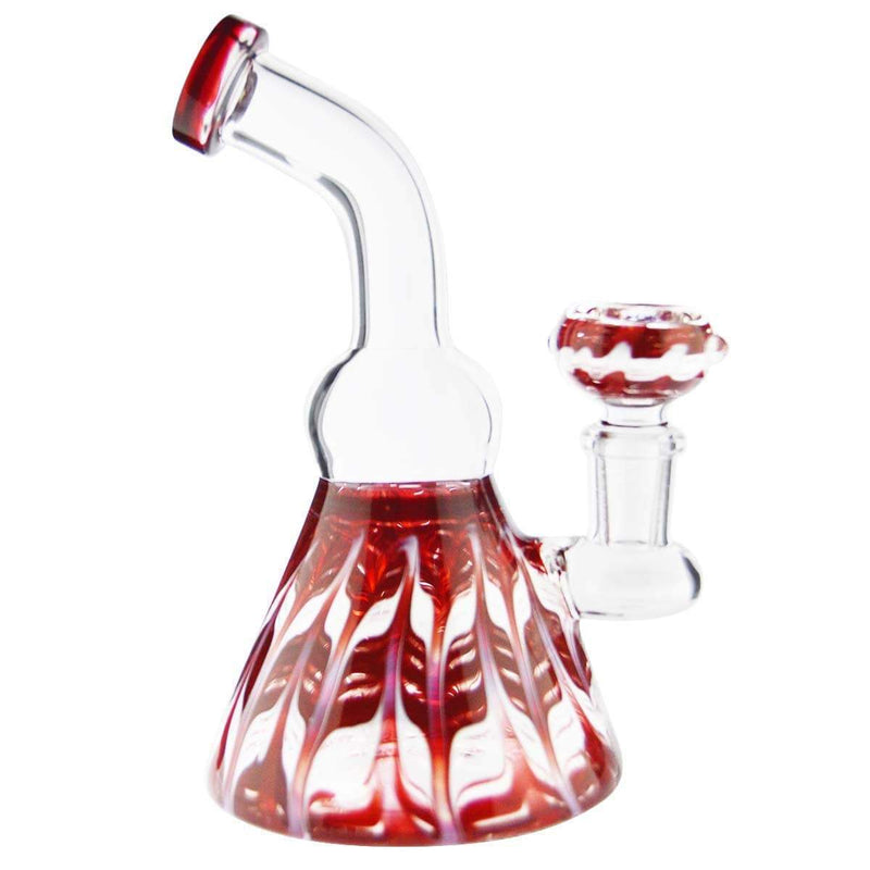 Biohazard Inc Glass Bong Waterpipe 6" HB + Bowl Beaker Rake Art - Red