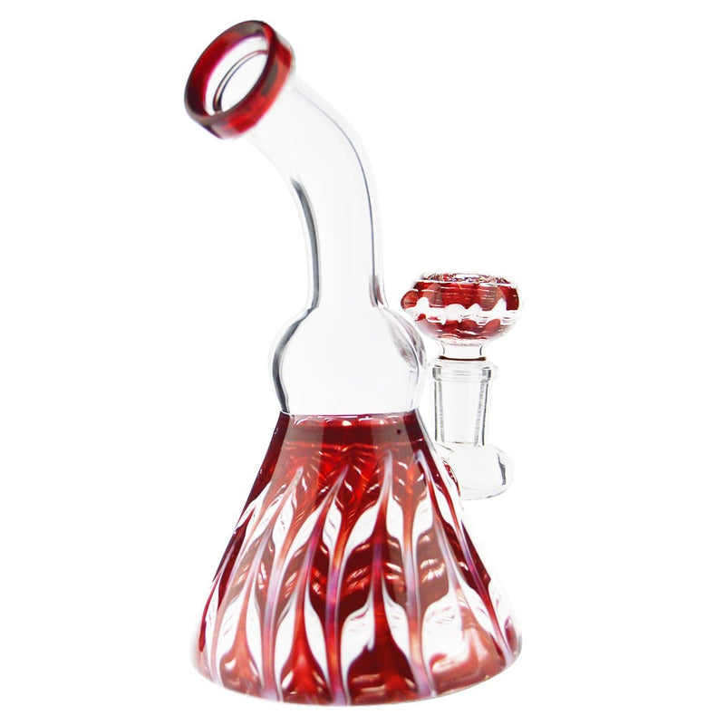 Biohazard Inc Glass Bong Waterpipe 6" HB + Bowl Beaker Rake Art - Red