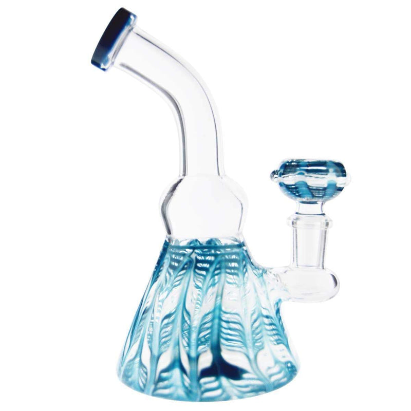 Biohazard Inc Glass Bong Waterpipe 6" HB + Bowl Beaker Rake Art - Turquoise