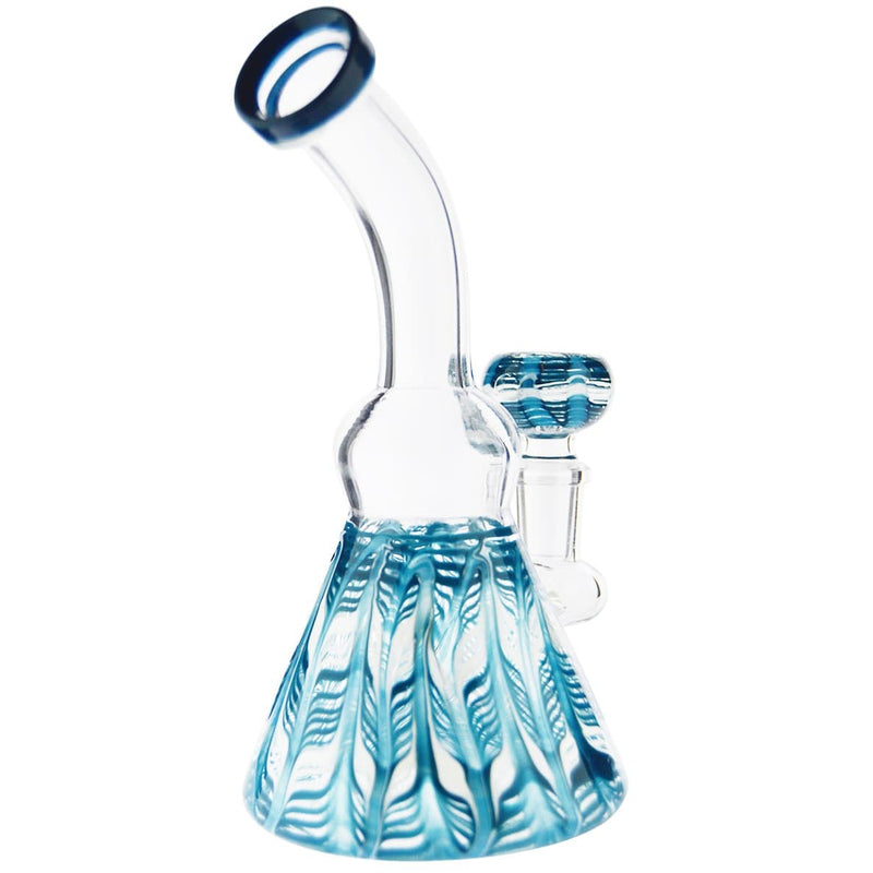 Biohazard Inc Glass Bong Waterpipe 6" HB + Bowl Beaker Rake Art - Turquoise