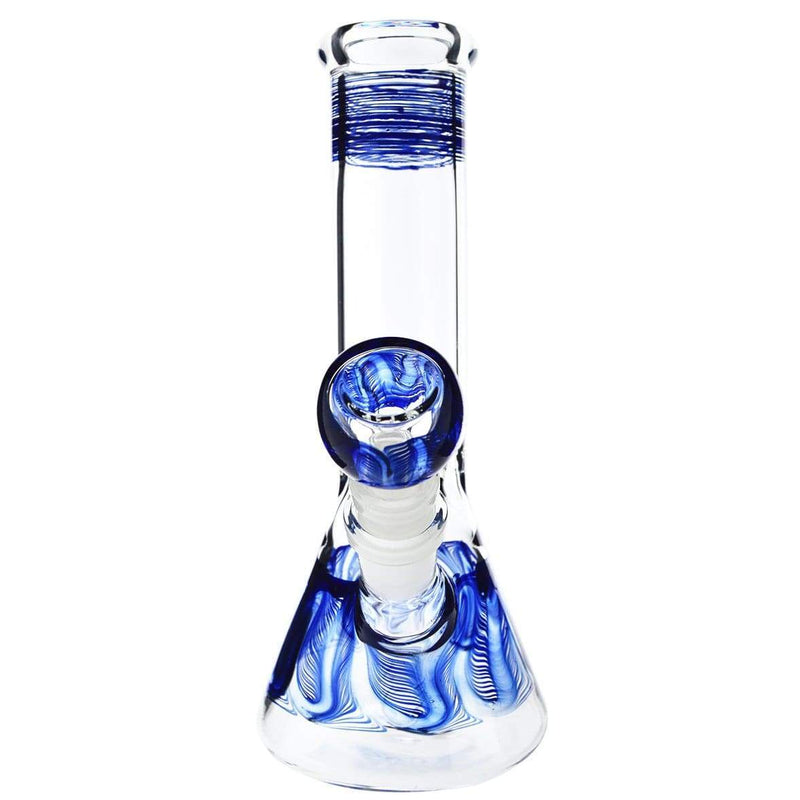 Biohazard Inc Glass Bong Waterpipe  8" Beaker Rake Art - Blue