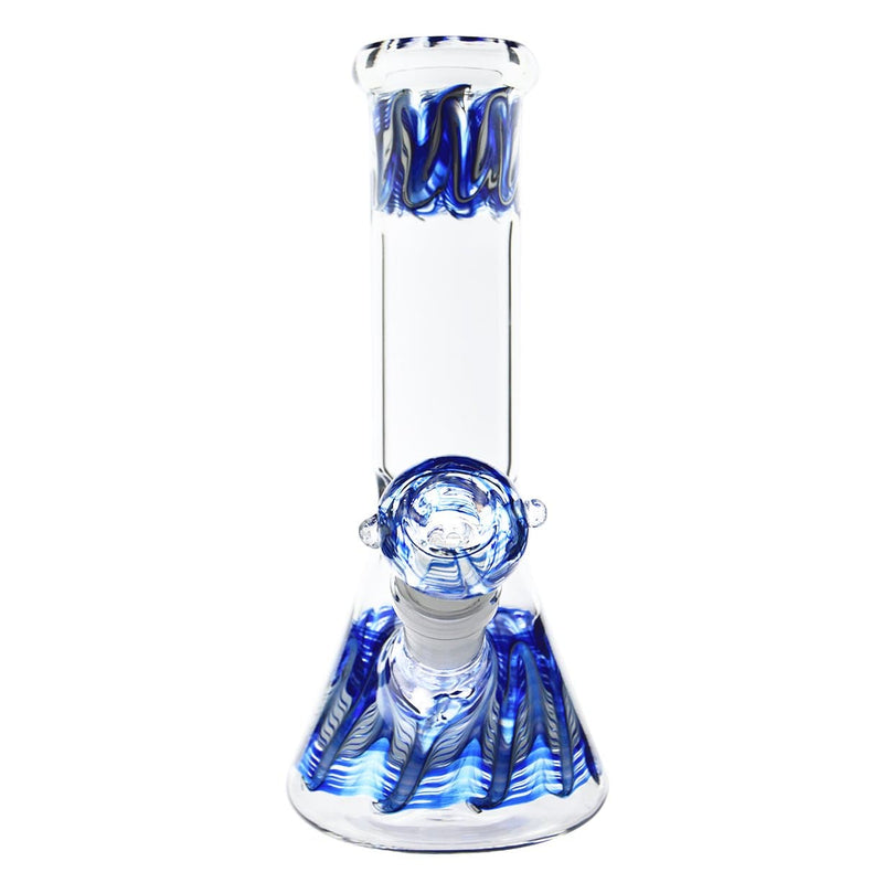 Biohazard Inc Glass Bong Waterpipe  8" Beaker Rake Art - Blue