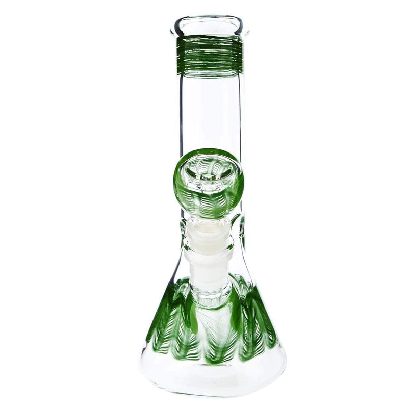 Biohazard Inc Glass Bong Waterpipe  8" Beaker Rake Art - Green