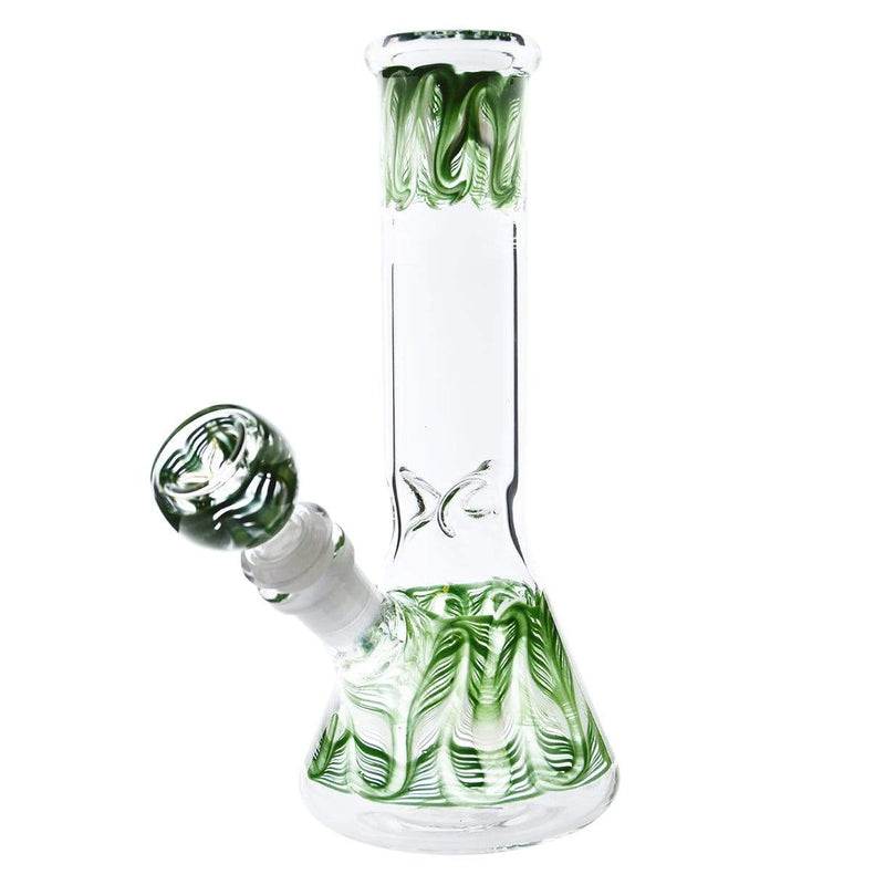 Biohazard Inc Glass Bong Waterpipe  8" Beaker Rake Art - Green