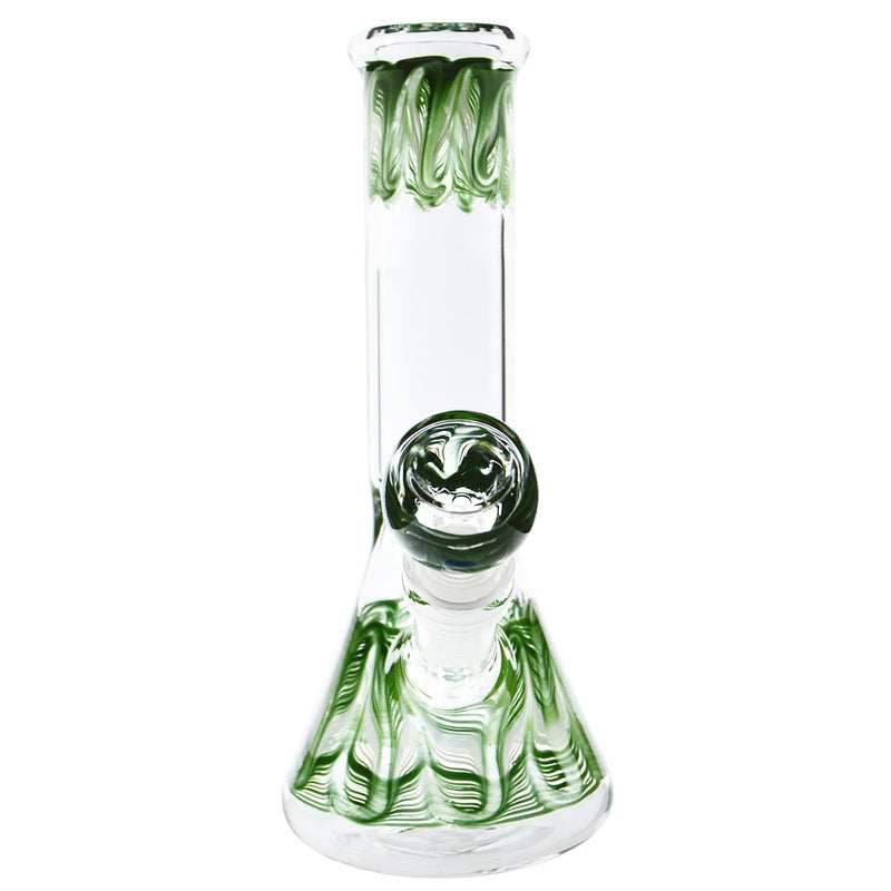 Biohazard Inc Glass Bong Waterpipe  8" Beaker Rake Art - Green