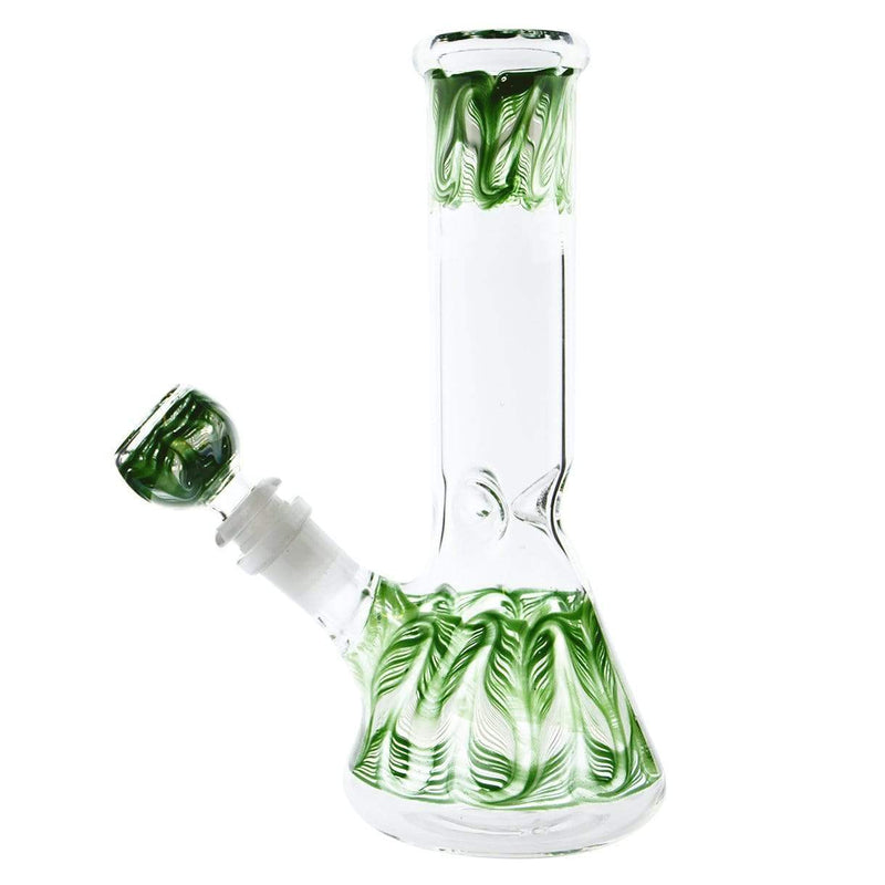 Biohazard Inc Glass Bong Waterpipe  8" Beaker Rake Art - Green