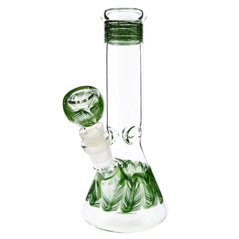 Biohazard Inc Glass Bong Waterpipe  8" Beaker Rake Art - Green