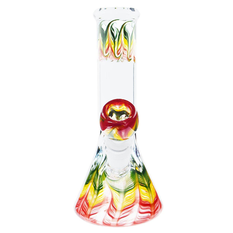 Biohazard Inc Glass Bong Waterpipe  8" Beaker Rake Art - Rasta