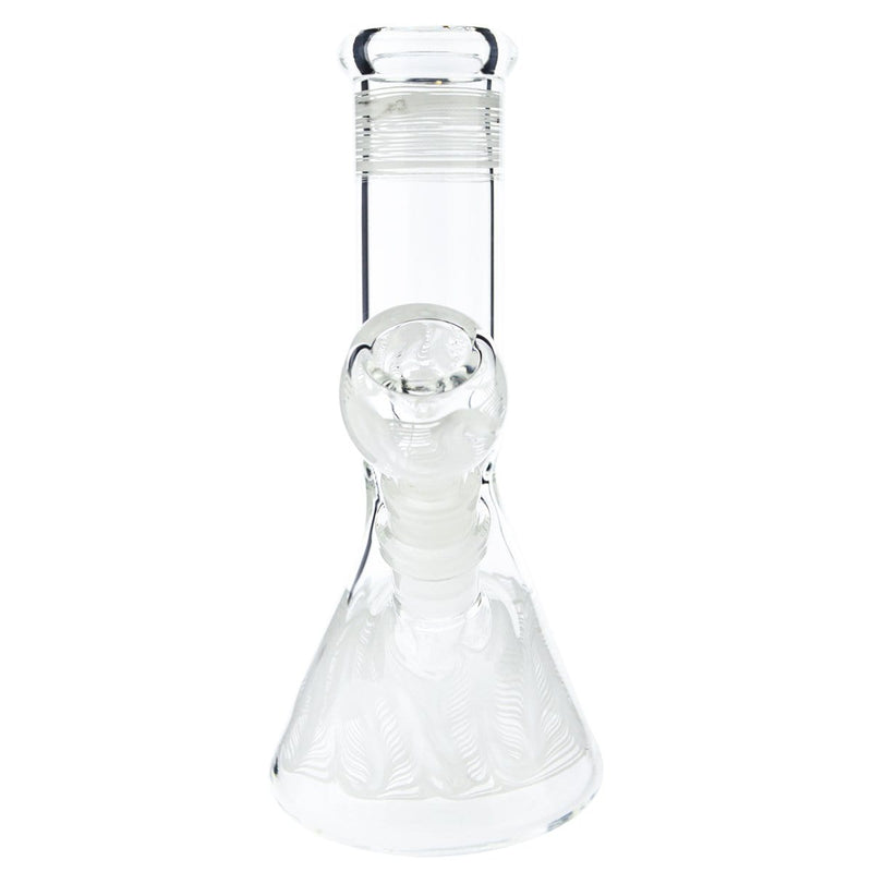 Biohazard Inc Glass Bong Waterpipe  8" Beaker Rake Art - White