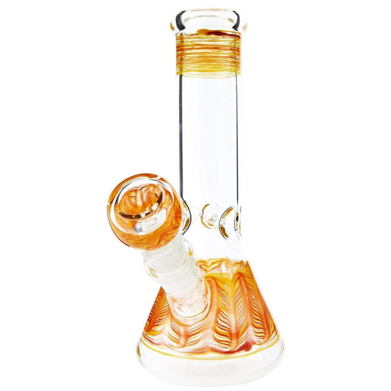 Biohazard Inc Glass Bong Waterpipe  8" Beaker Rake Art - Yellow