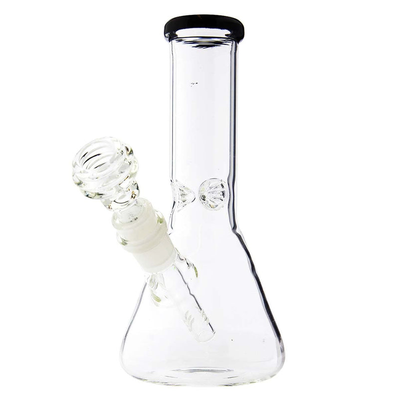 Biohazard Inc Glass Bong Waterpipe  8" Beaker w/ Black Trim