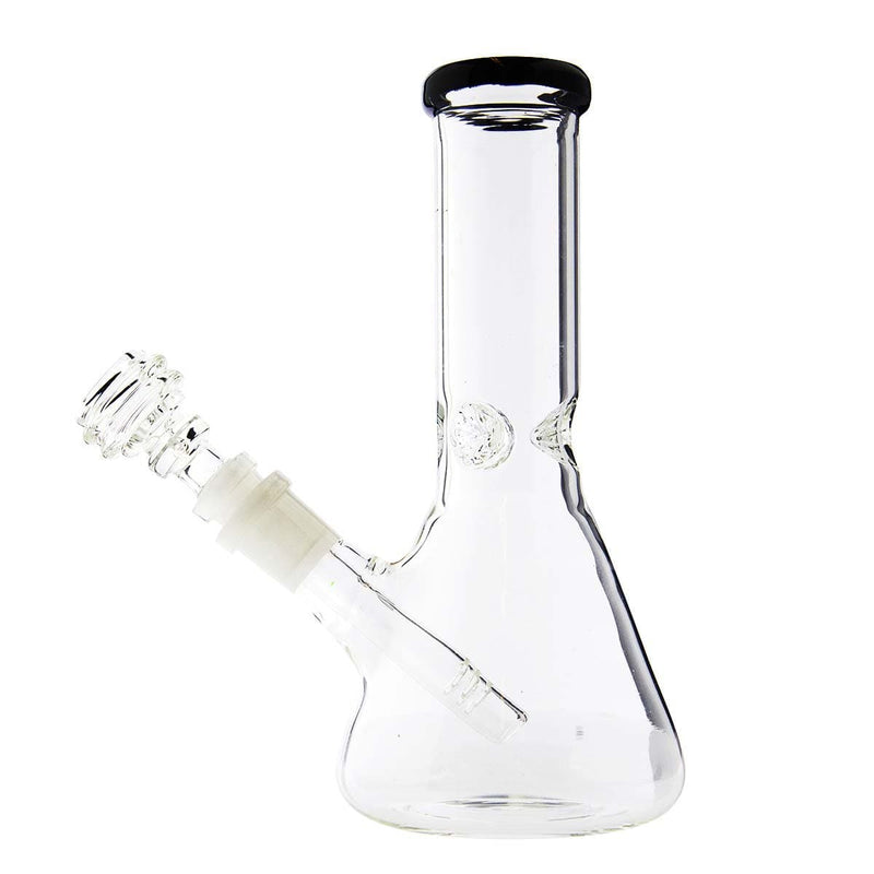 Biohazard Inc Glass Bong Waterpipe  8" Beaker w/ Black Trim