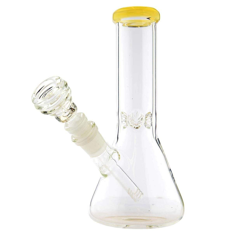 Biohazard Inc Glass Bong Waterpipe  8" Beaker w/ Caramel Trim