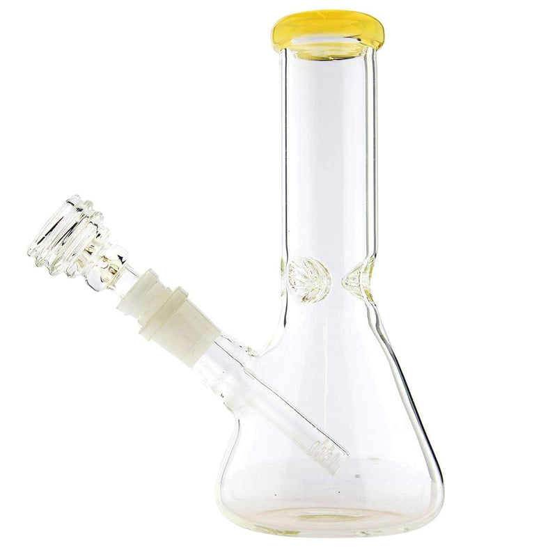 Biohazard Inc Glass Bong Waterpipe  8" Beaker w/ Caramel Trim