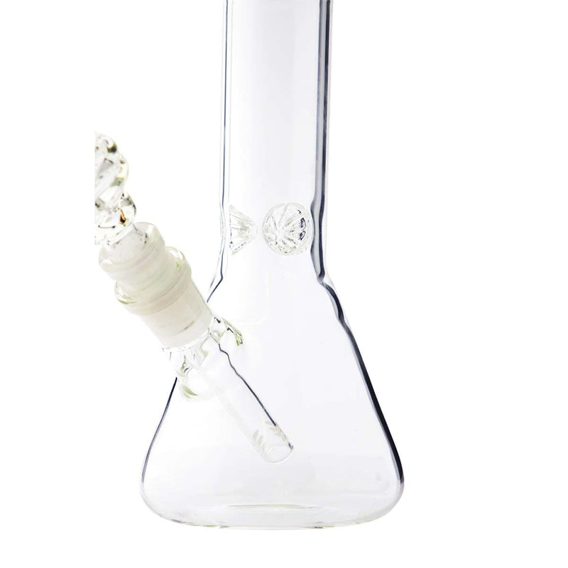 Biohazard Inc Glass Bong Waterpipe  8" Beaker w/  White Trim